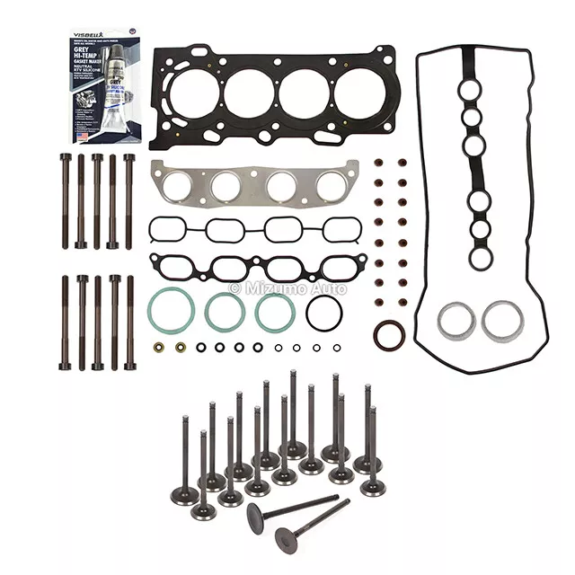 Head Gasket Set Intake Exhaust Valves ToyotaFit 00-08 Toyota 1.8L DOHC 1ZZFE
